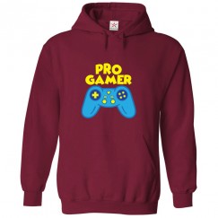 Pro Gamer With Video Game Controller Classic Unisex Kids and Adults Pullover Hoodie For Gaming Lovers